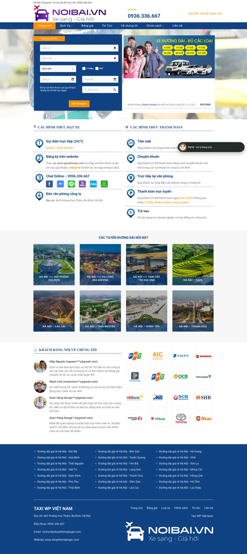 Mẫu web dịch vụ taxi 3