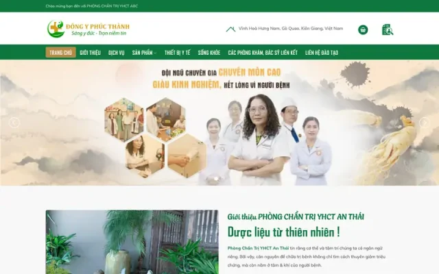 Mẫu web phòng khám đông y – sản phẩm đông y