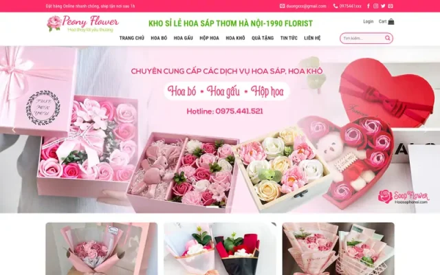 Mẫu web cửa hàng bán hoa 03 – shop online