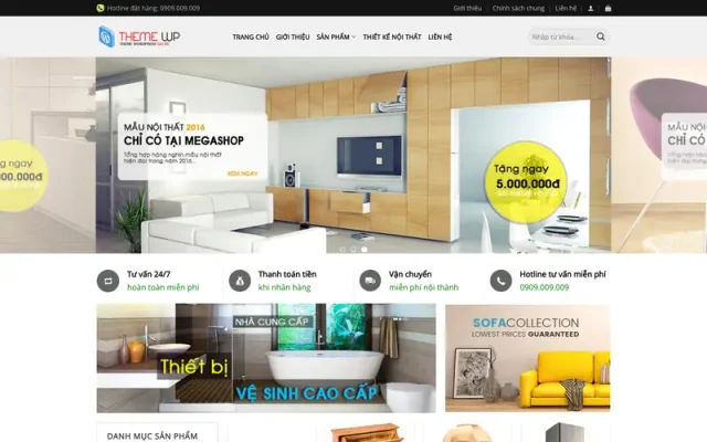 Mẫu web cửa hàng nội thất – shop online