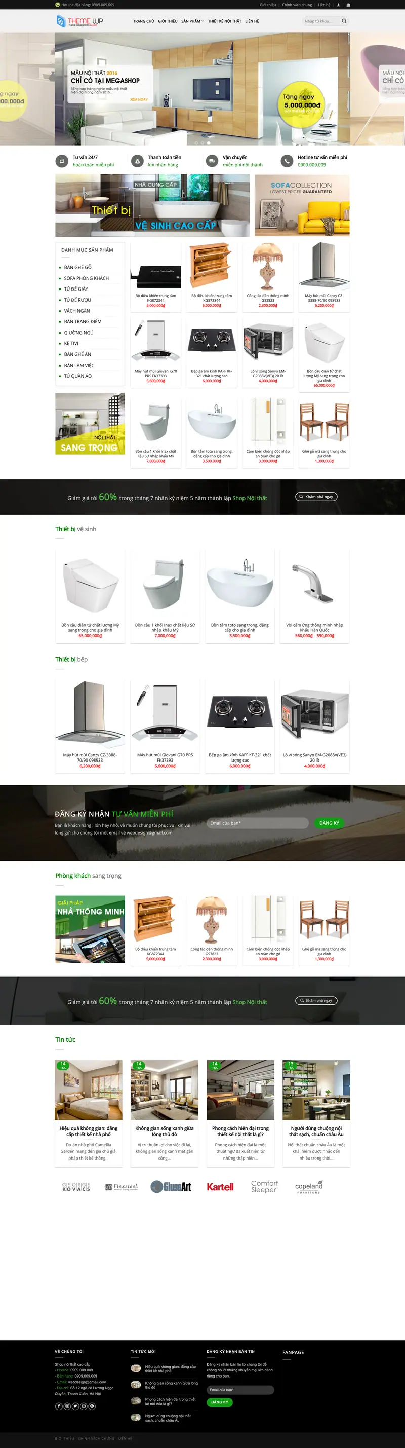 Mẫu web cửa hàng nội thất – shop online