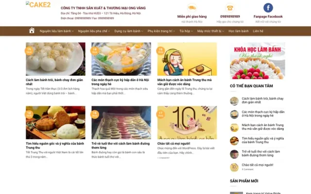 Mẫu web bán nguyên liệu dụng cụ làm bánh 02 – shop online