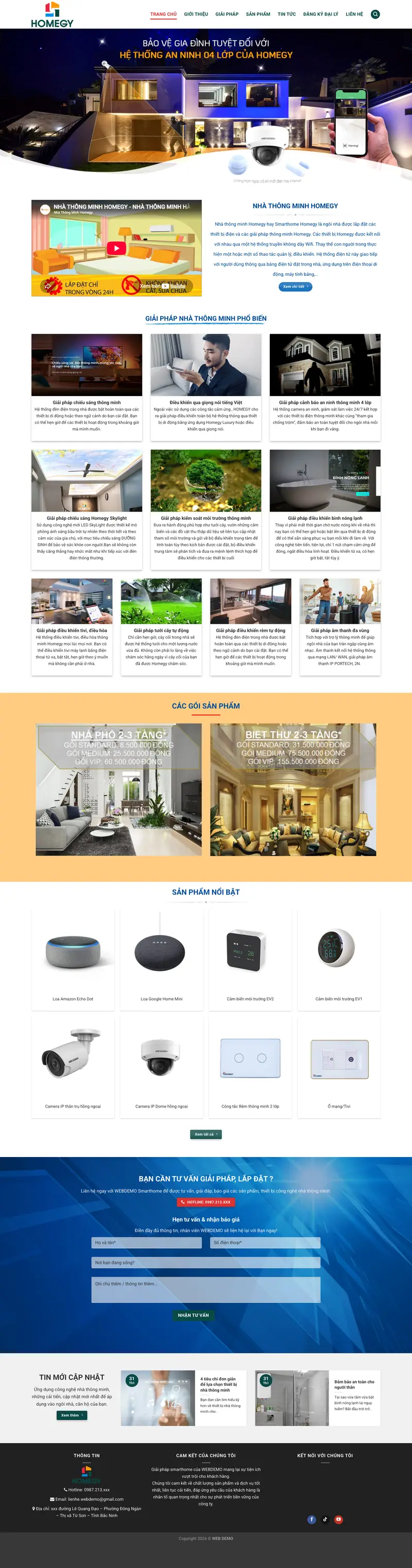 Mẫu web nhà thông minh smarthome 01 – shop online