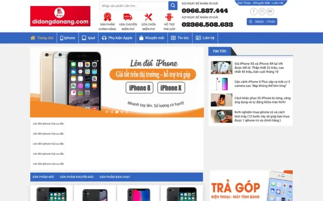 Mẫu web bán điện thoại – shop online
