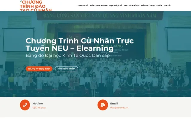 Mẫu web đào tạo cử nhân – giáo dục
