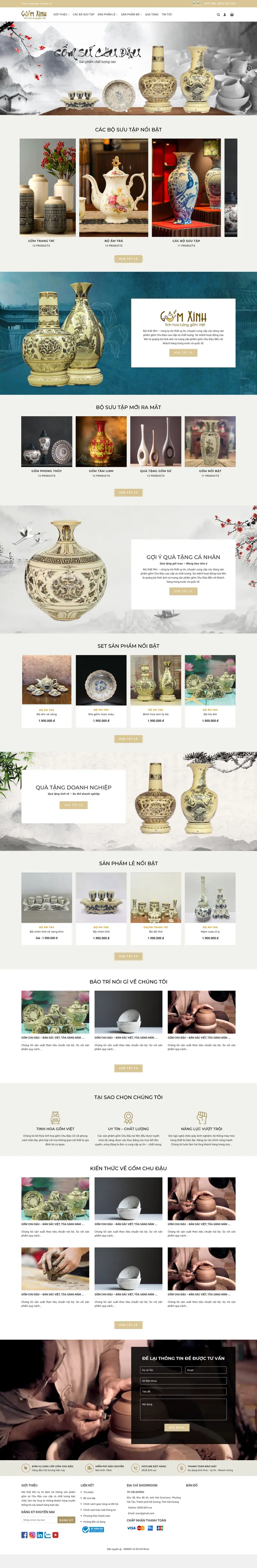 Mẫu web bán gốm sứ 02 – shop online – màn hình 1