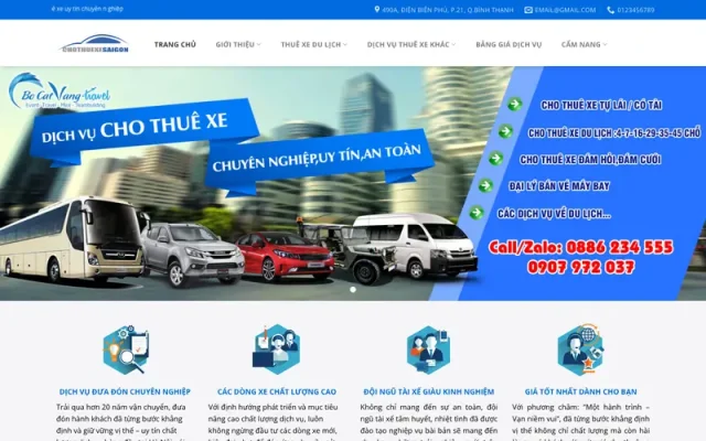 Mẫu web dịch vụ thuê xe 03 – dịch vụ vận tải
