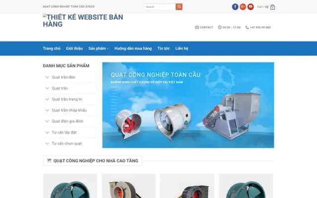 Mẫu web bán quạt công nghiệp – shop online