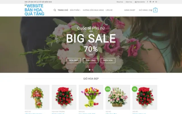 Mẫu web bán hoa tươi hoa trang trí – shop online