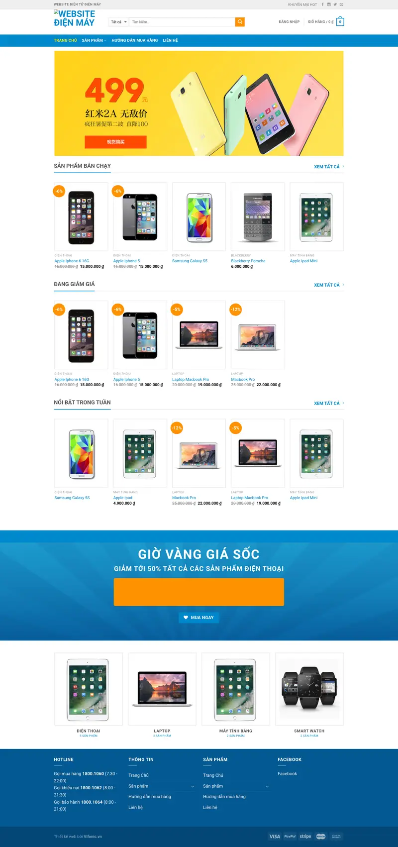Mẫu web bán đồ công nghệ – shop online