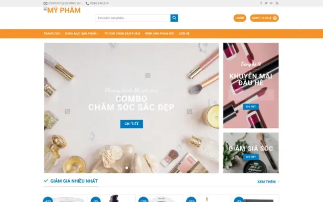 Mẫu web bán mỹ phẩm 02 – shop online