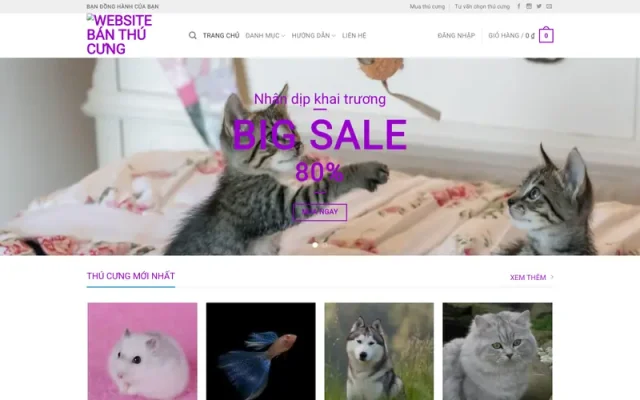 Mẫu web bán thú cưng – shop online