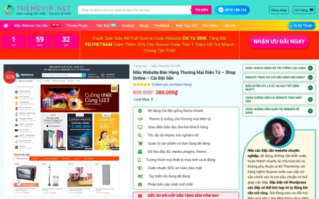 Mẫu web bán hàng thương mại điện tử – shop online