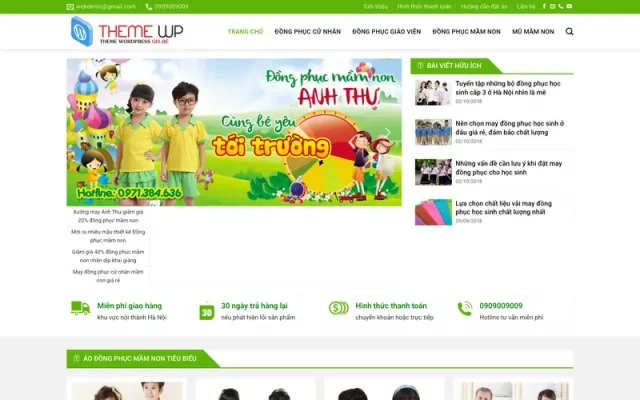 Mẫu web bán đồng phục – shop online