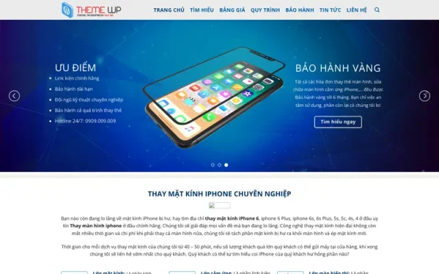 Mẫu web dịch vụ sửa chữa điện thoại di động