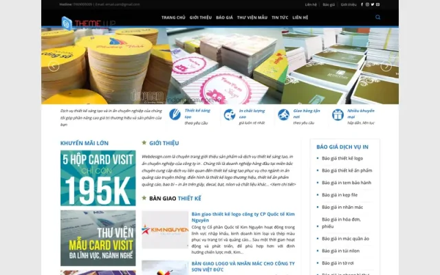 Mẫu web dịch vụ in ấn quảng cáo