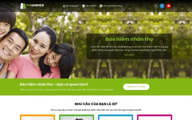 Mẫu web bán bảo hiểm – tư vấn bảo hiểm