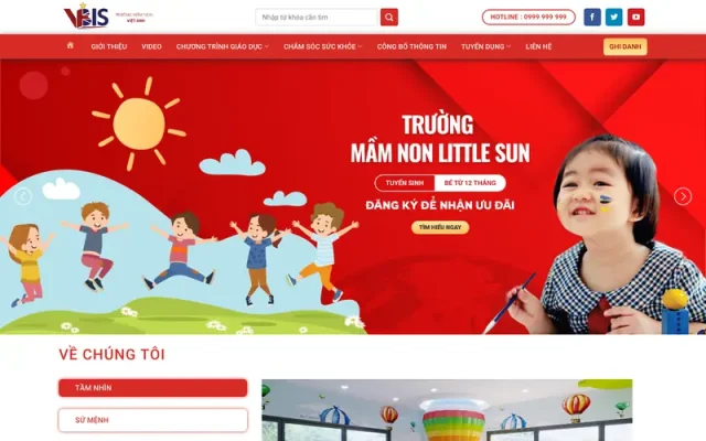Mẫu web trường mầm non – giáo dục