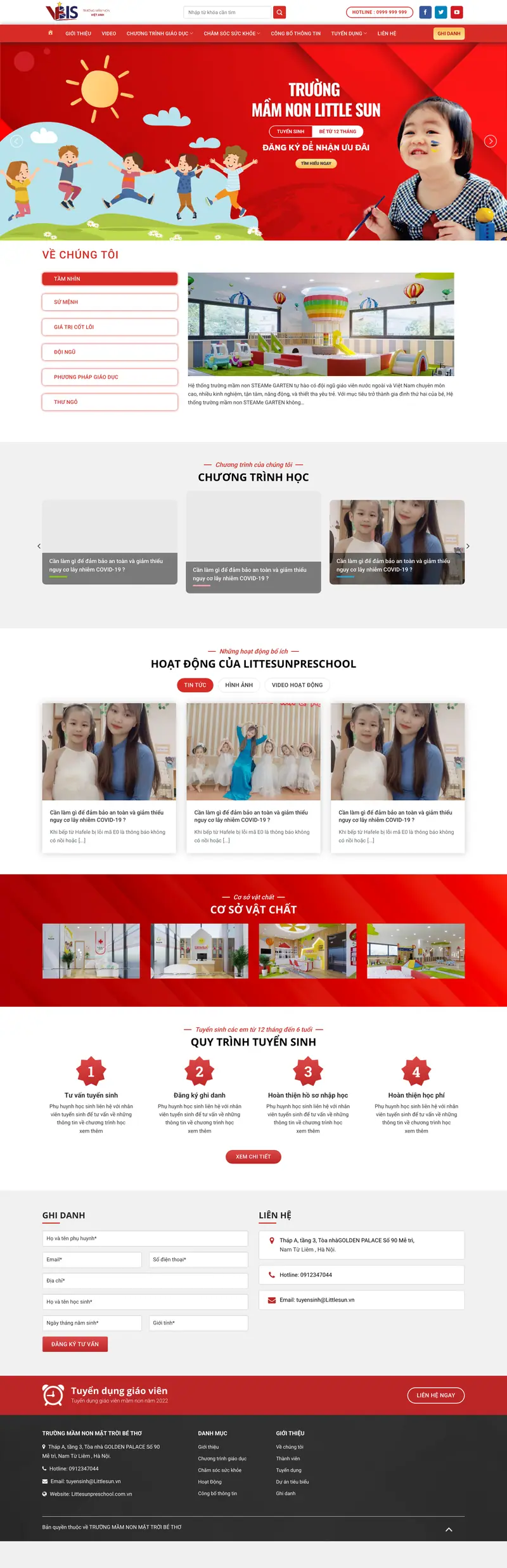 Mẫu web trường mầm non – giáo dục