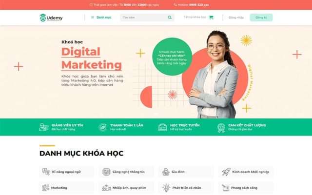 Mẫu web bán khóa học 07