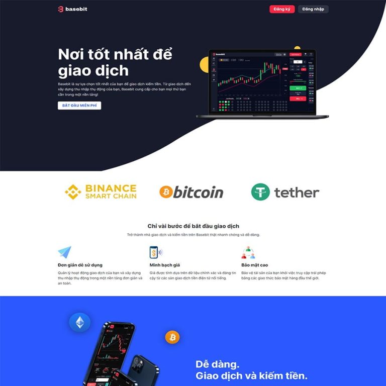 Mẫu web giới thiệu sàn giao dịch bo 03