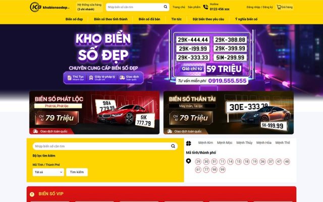 Mẫu web mua bán biển 01