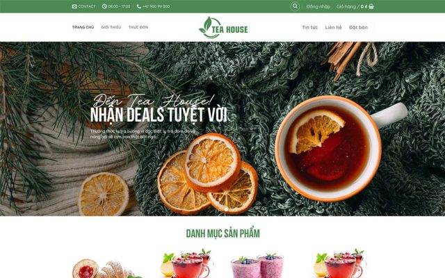 Mẫu web shop cà phê, đồ uống 04