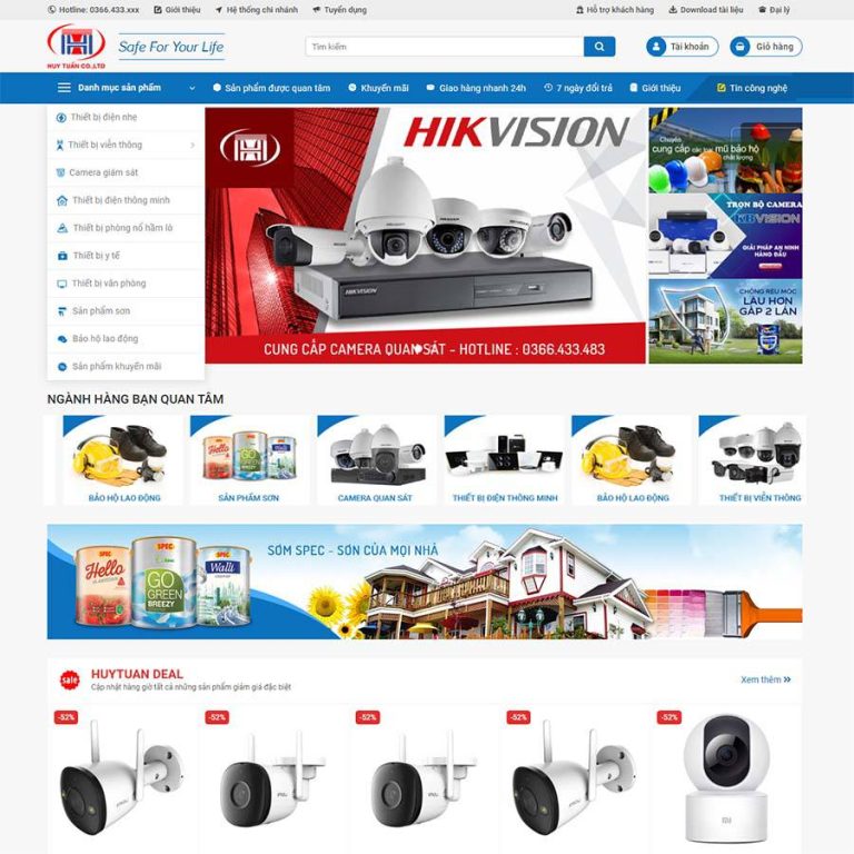 Mẫu web shop camera 04 – thiết bị an ninh – shop online