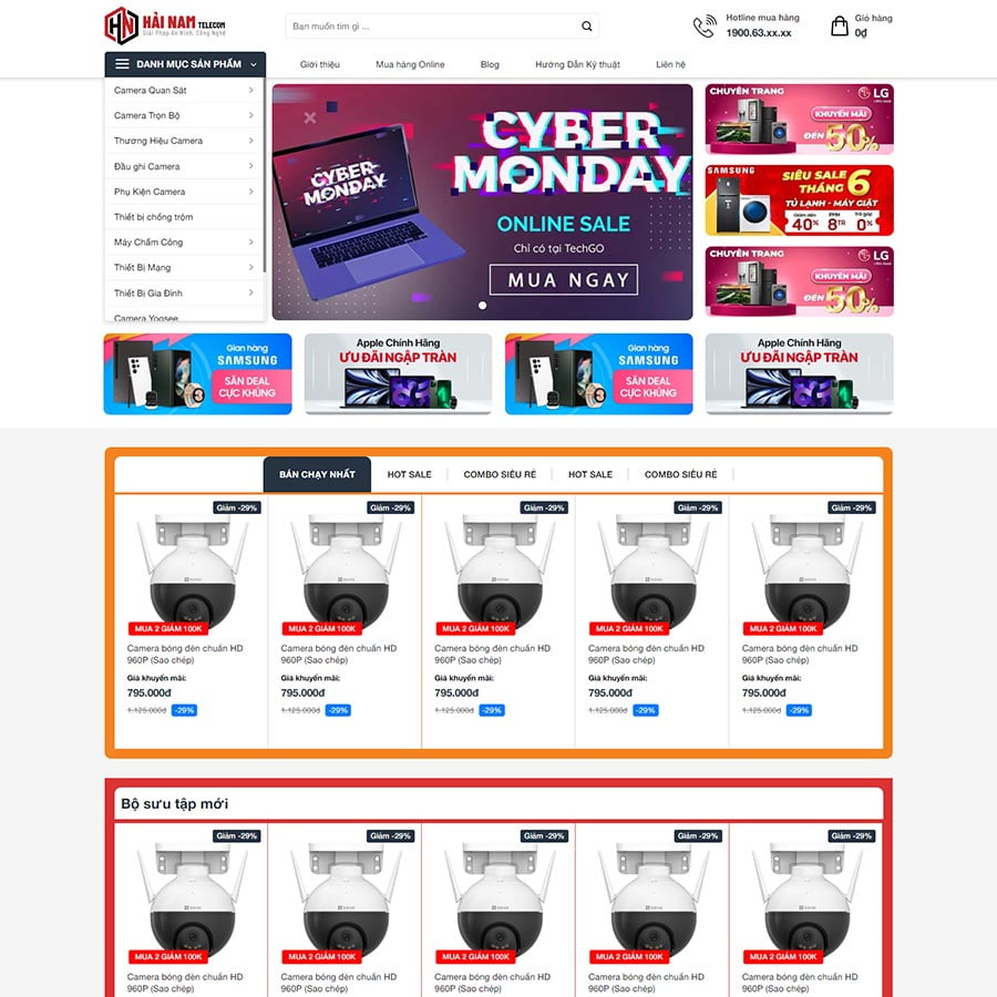 Theme WordPress Shop Bán Camera 03 – màn hình 1