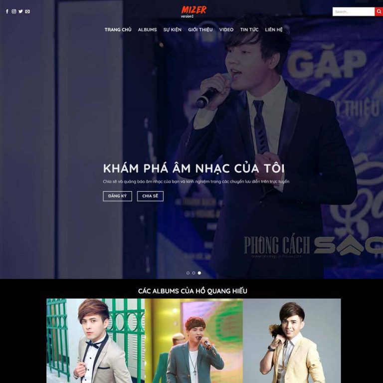 Mẫu web giới thiệu ca sĩ – hồ sơ nghệ sĩ
