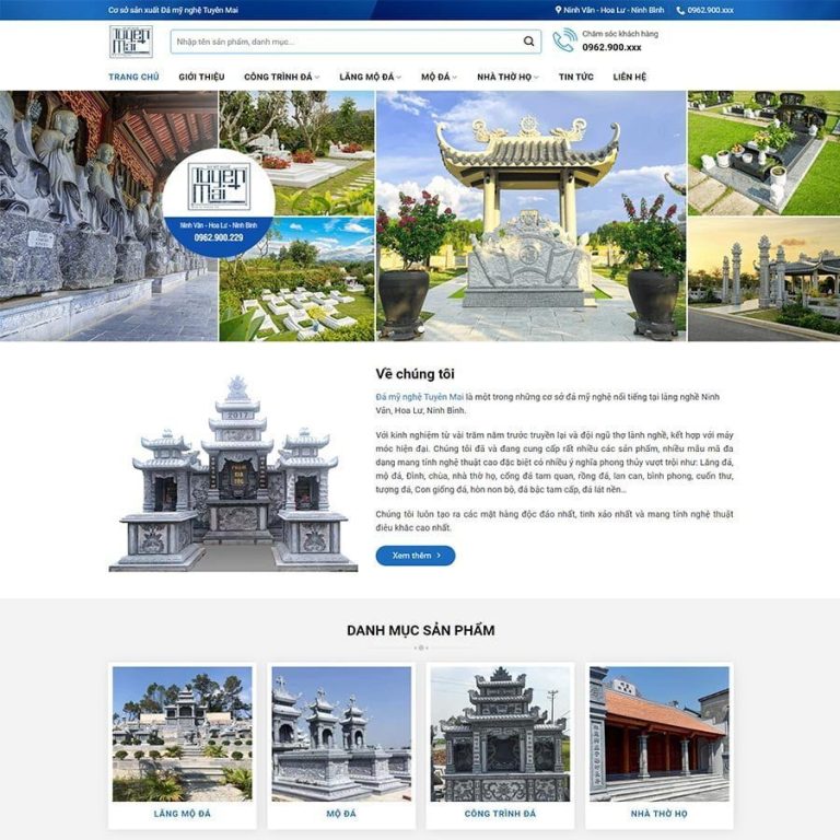 Mẫu web cơ sở đá mỹ nghệ – điêu khắc đá