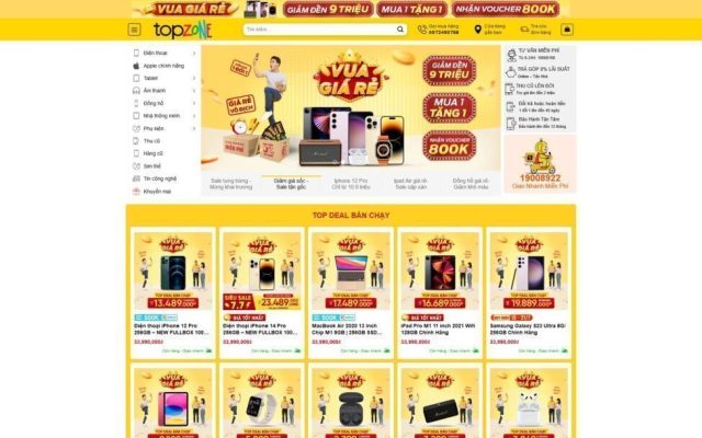 Mẫu web bán điện thoại – đồ công nghệ – shop online