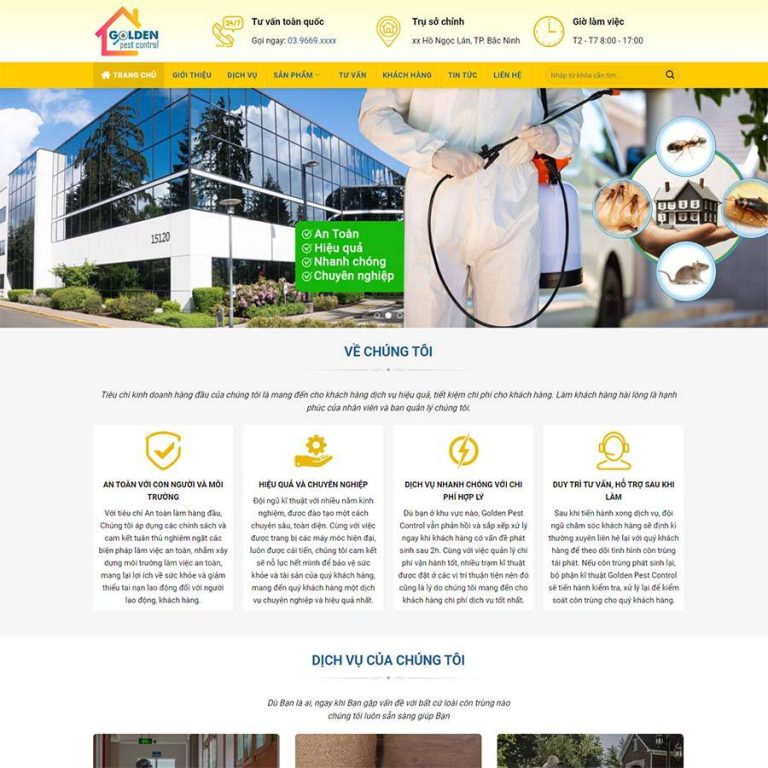 Mẫu web diệt côn trùng – dịch vụ môi trường