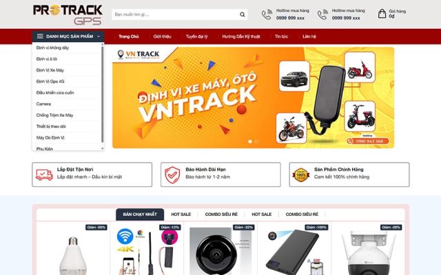 Mẫu web thiết bị định vị và giám sát 01