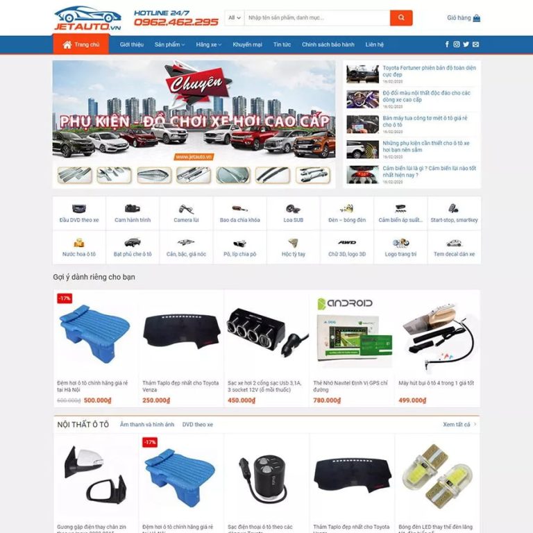 Mẫu web bán đồ chơi xe hơi 02