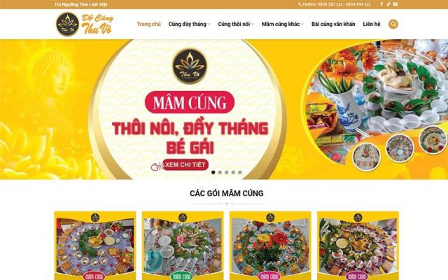 Mẫu web dịch vụ đồ cúng
