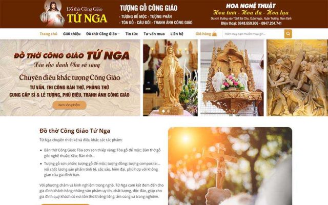 Mẫu web bán đồ thờ bàn thờ – shop online