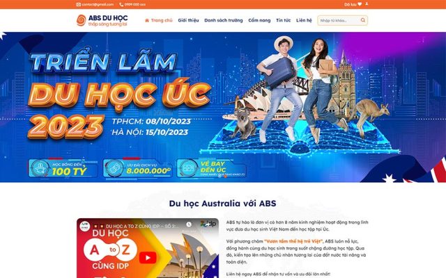 Mẫu web tư vấn du học úc 01