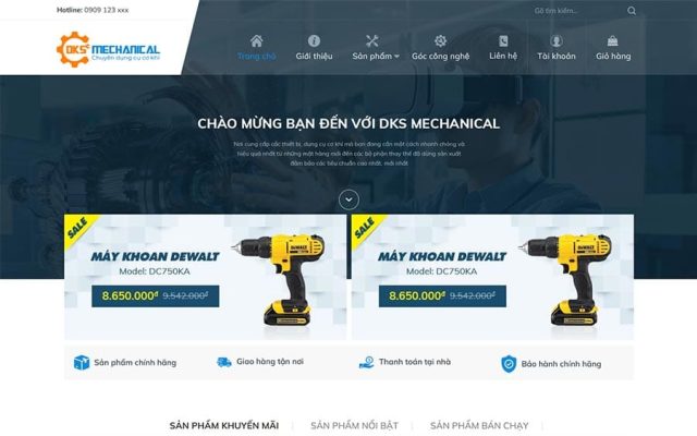 Mẫu web cơ khí, dụng cụ 04