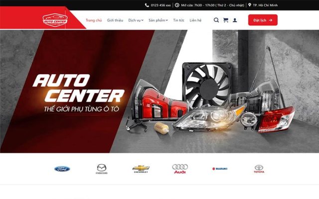 Mẫu web gara sửa chữa, bảo dưỡng ô tô 01