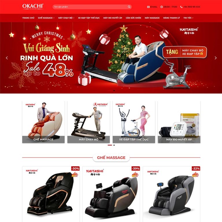 Mẫu web shop thiết bị sức khỏe 01