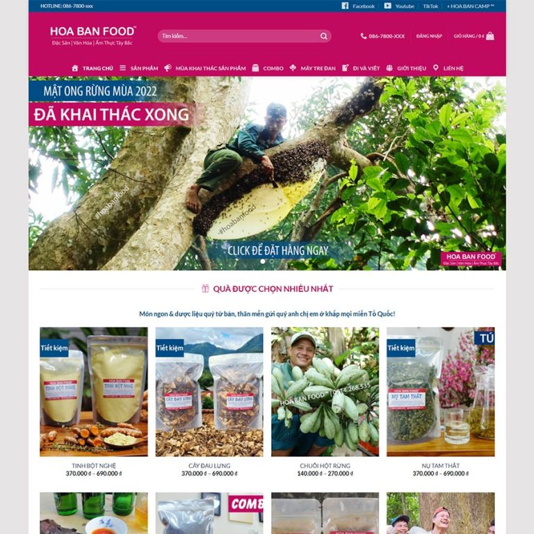 Mẫu web shop thực phẩm, đặc sản 10