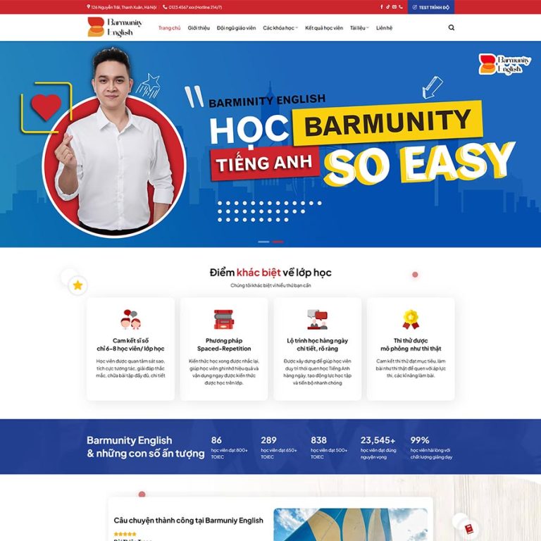 Mẫu web trung tâm ngoại ngữ, anh ngữ 07