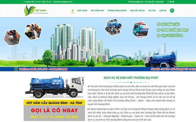 Mẫu web hút hầm cầu – dịch vụ vệ sinh