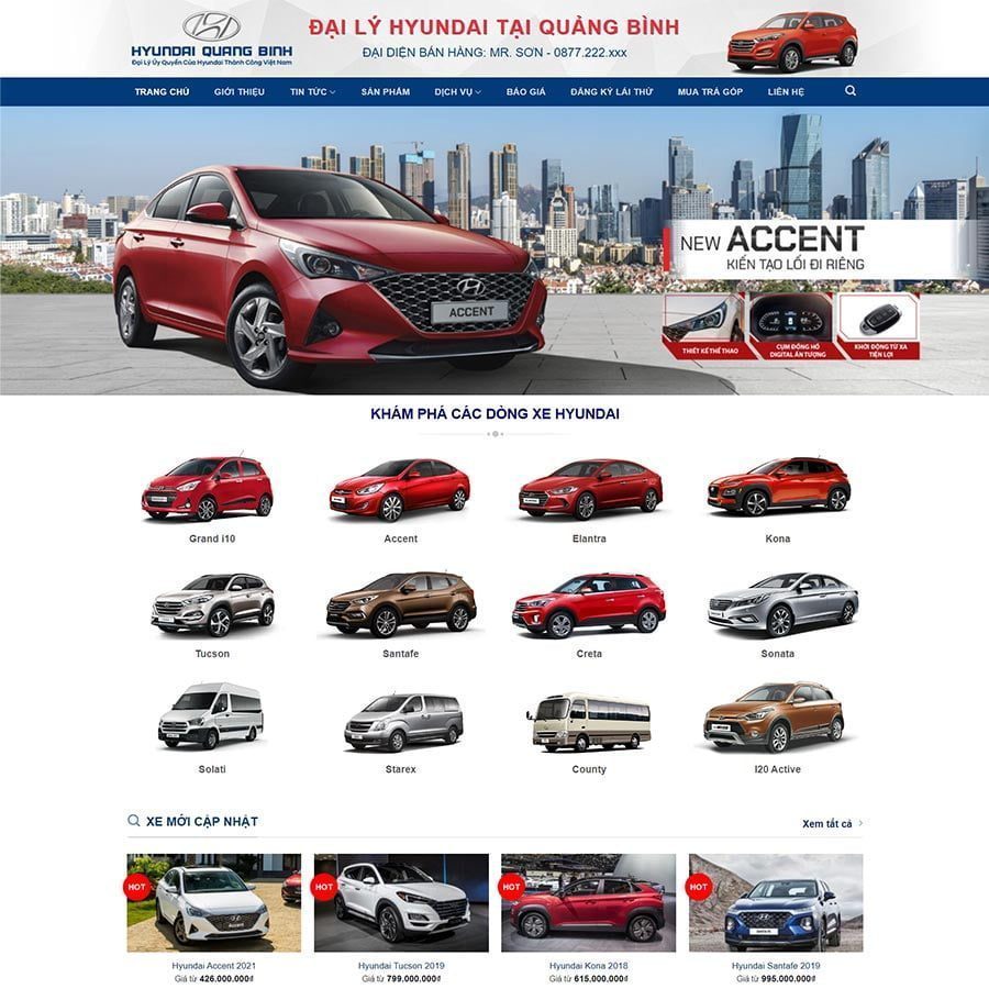 Mẫu web showroom ô tô 03 – màn hình 1