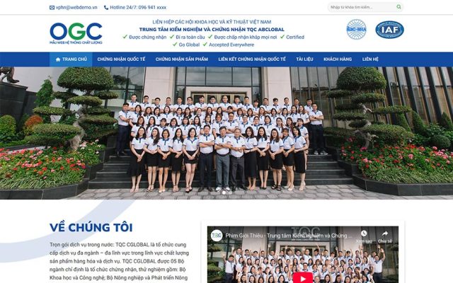 Mẫu web trung tâm chứng nhận và kiểm định 01