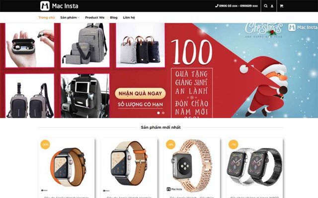 Mẫu web shop phụ kiện công nghệ – shop online