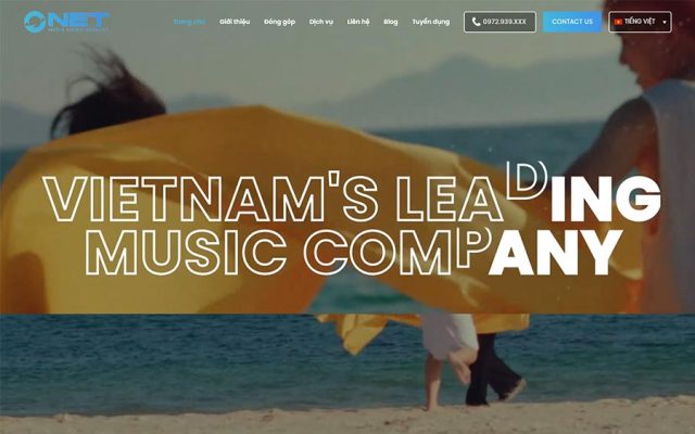 Mẫu web công ty media, âm nhạc 02