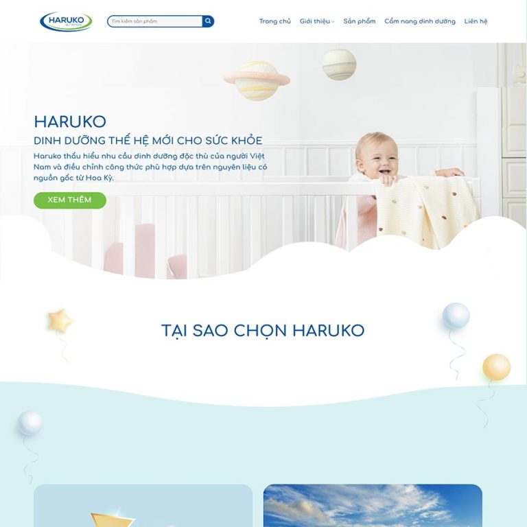Mẫu web shop mẹ và bé, sữa dinh dưỡng 10
