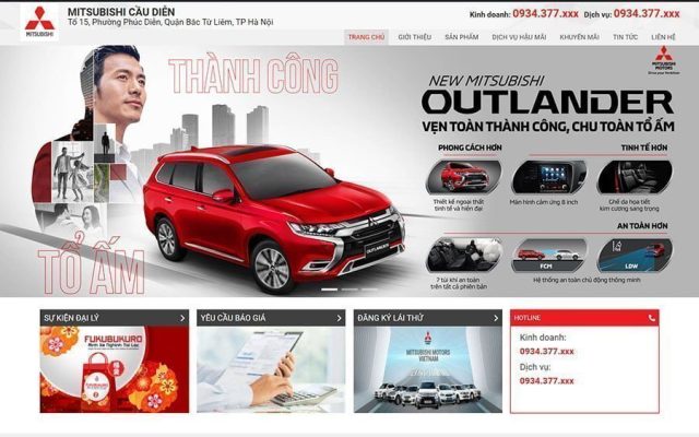 Mẫu web showroom ô tô 02 – mua bán xe